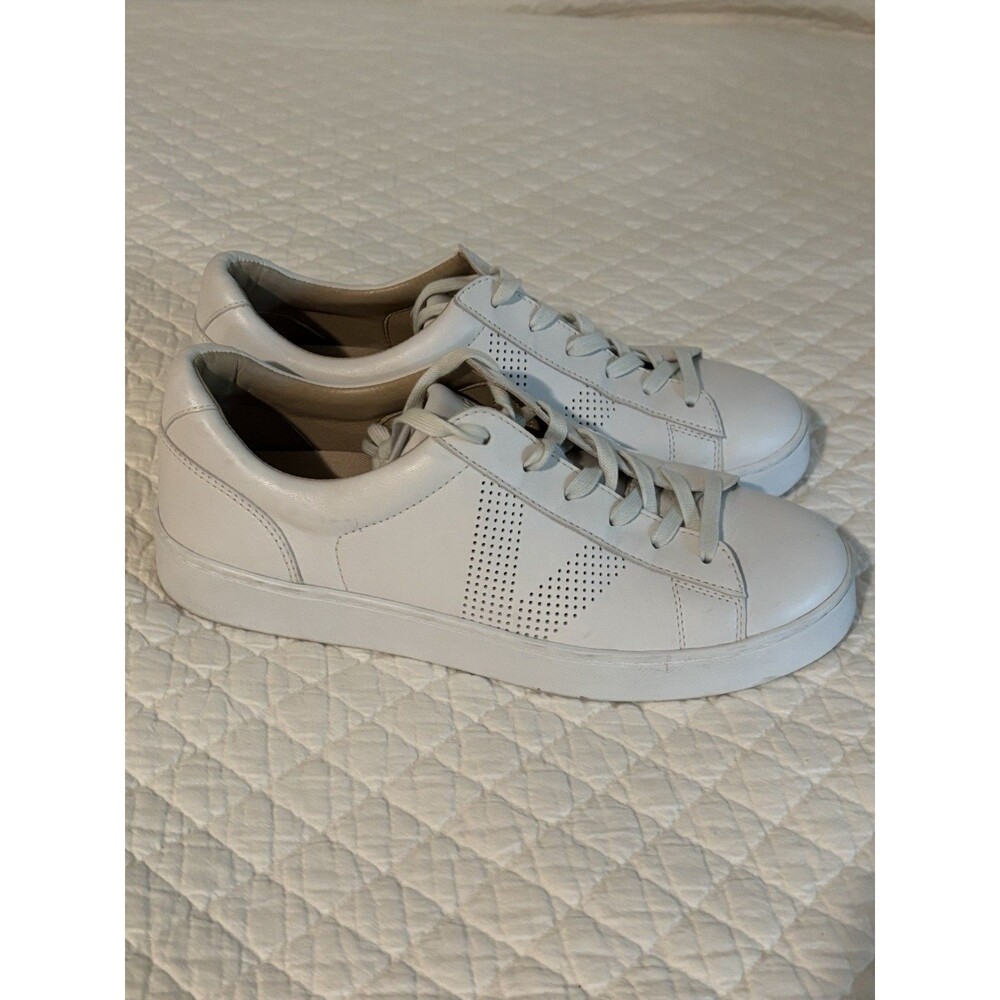 Vionic Womens Leather Round Toe Lace Up Low Top Sneakers White Size 7.5